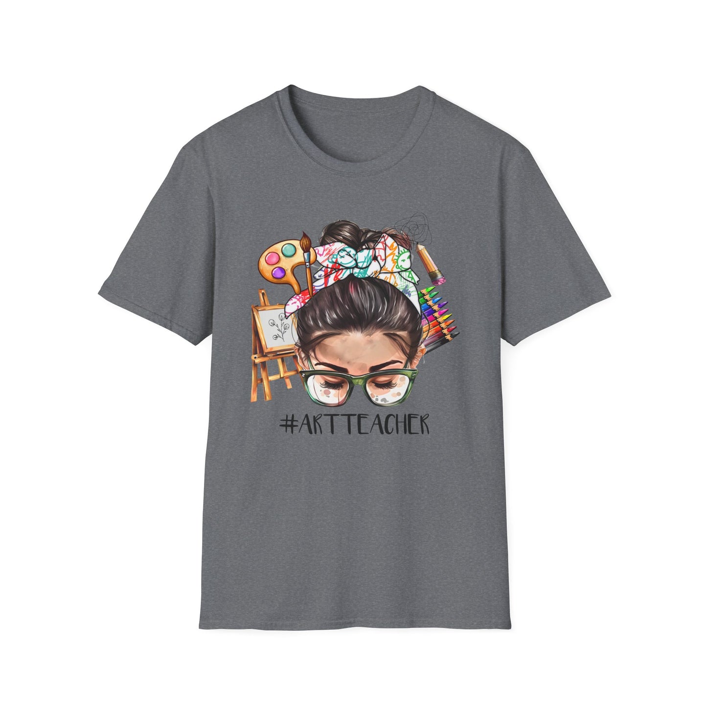 Art Teacher Messy Bun T-Shirt