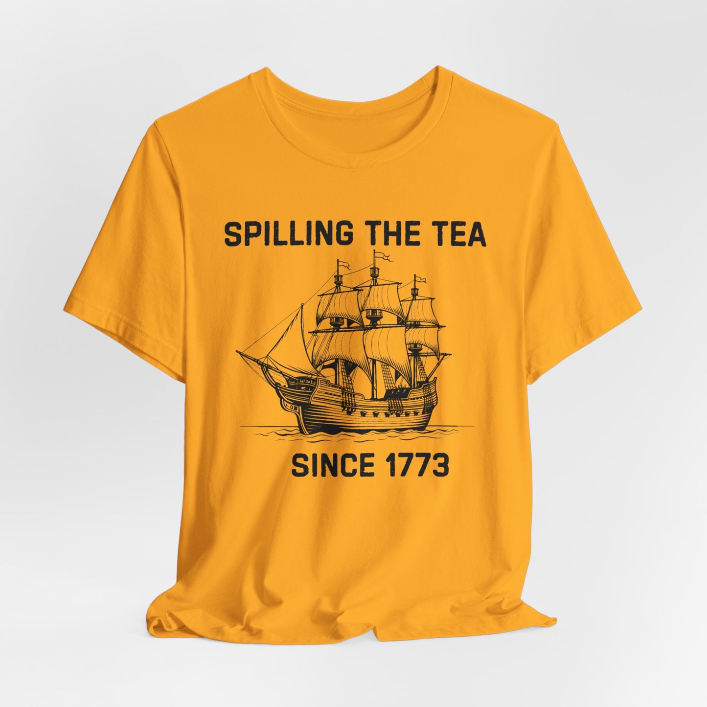 Spilling The Tea Black Font T-Shirt