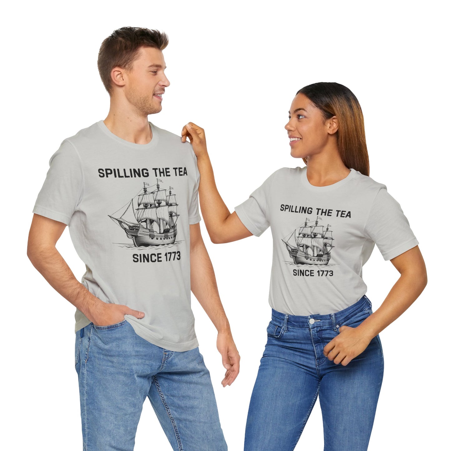 Spilling The Tea Black Font T-Shirt