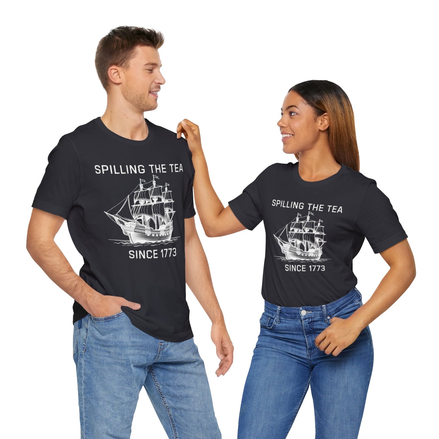 Spilling The Tea White Font T-Shirt