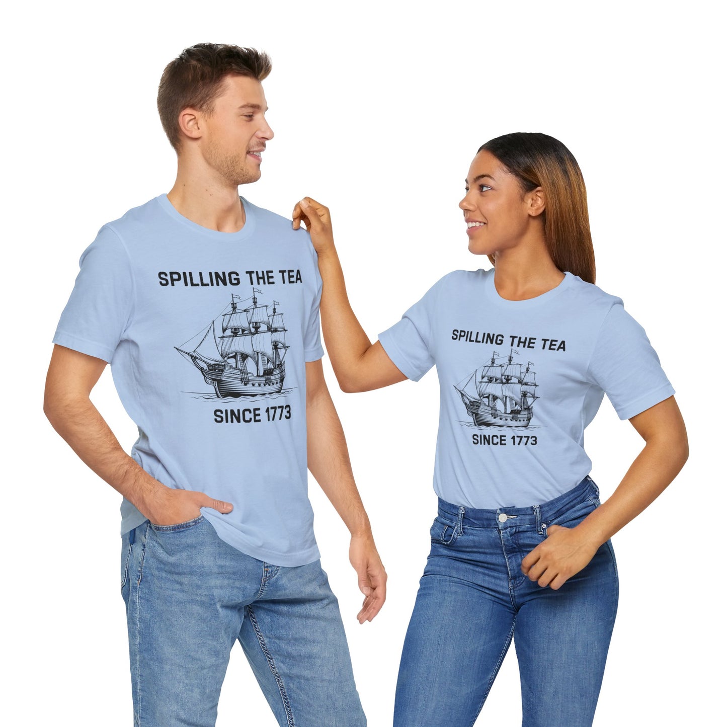 Spilling The Tea Black Font T-Shirt