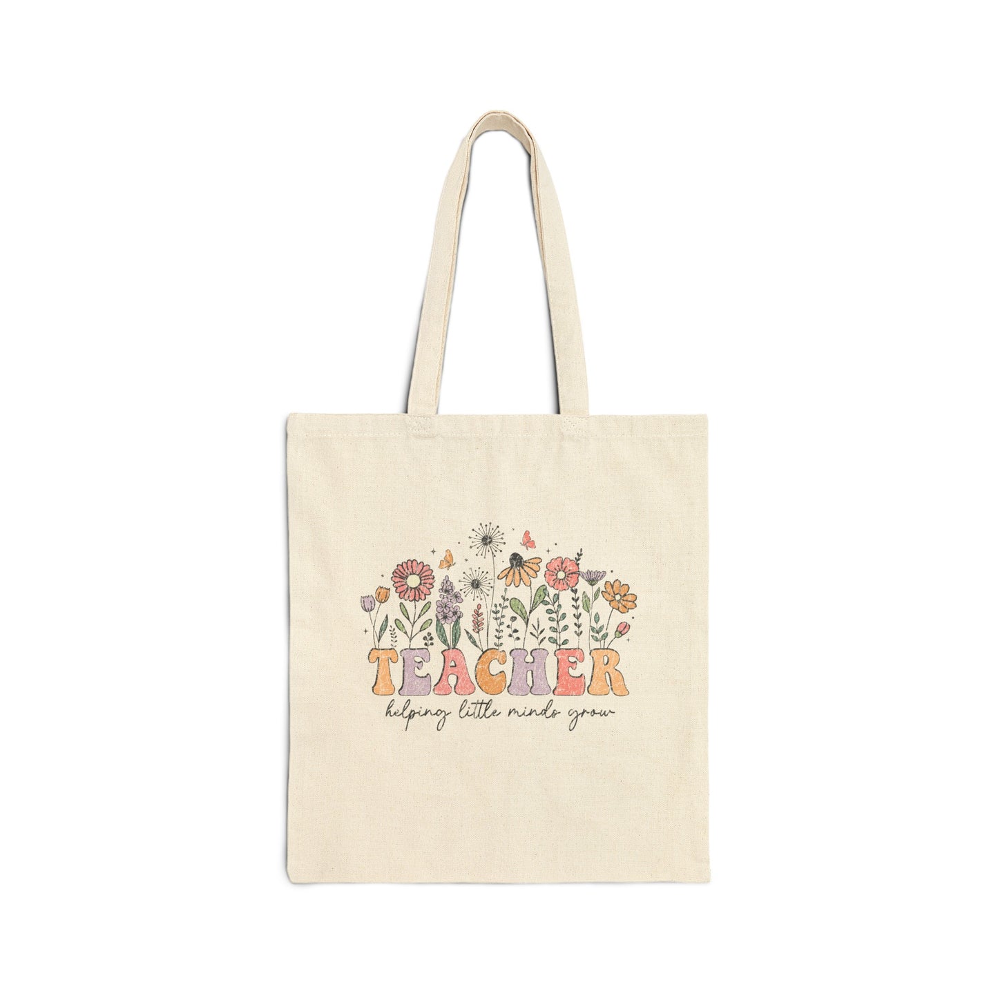 Helping Little Minds Grow Flowers Canvas Tote Bag