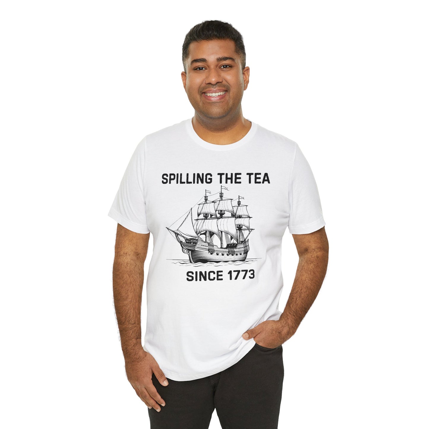 Spilling The Tea Black Font T-Shirt