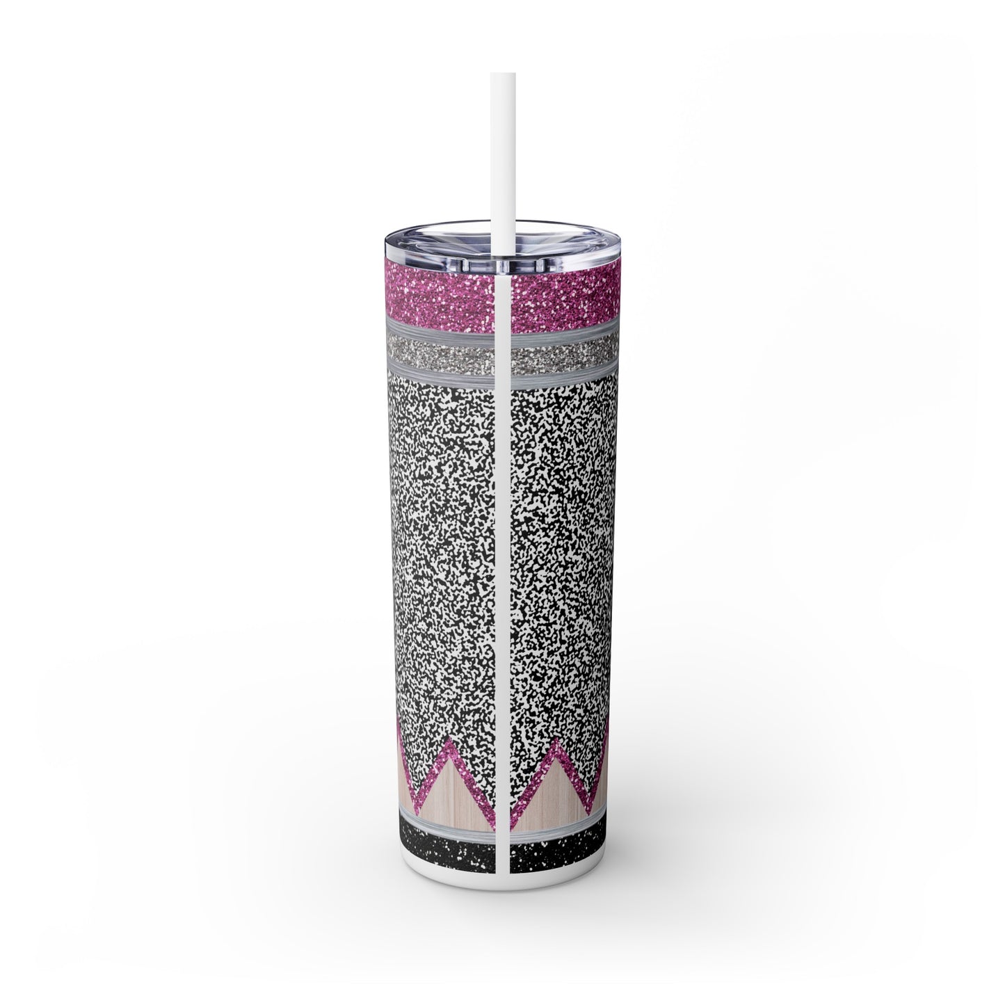 Composition Notebook Skinny Tumbler with Straw, 20oz