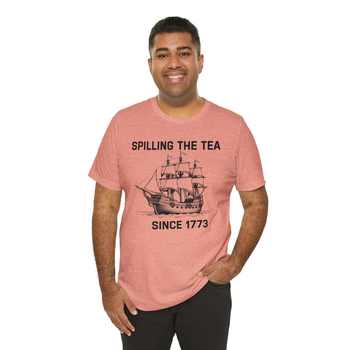 Spilling The Tea Black Font T-Shirt