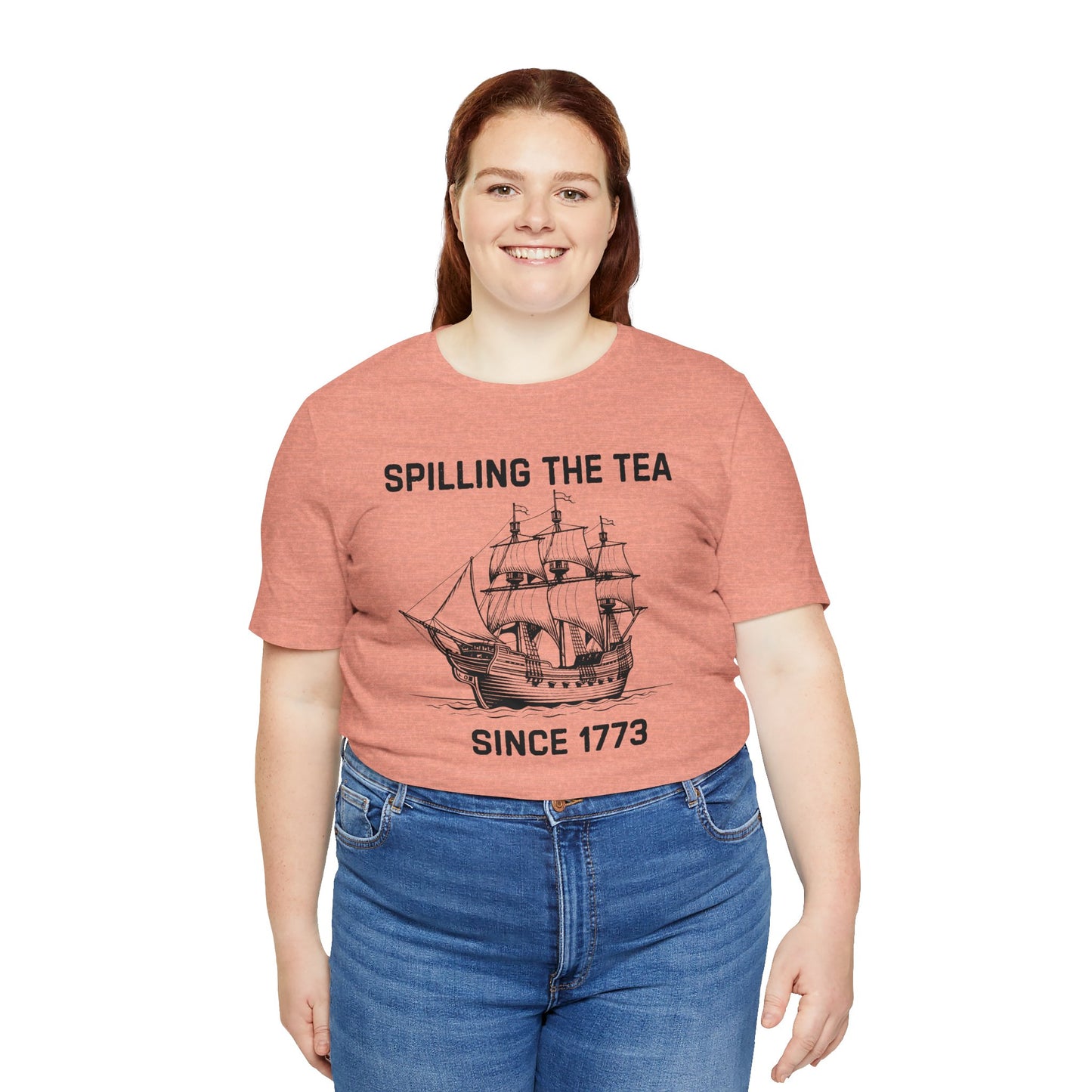 Spilling The Tea Black Font T-Shirt