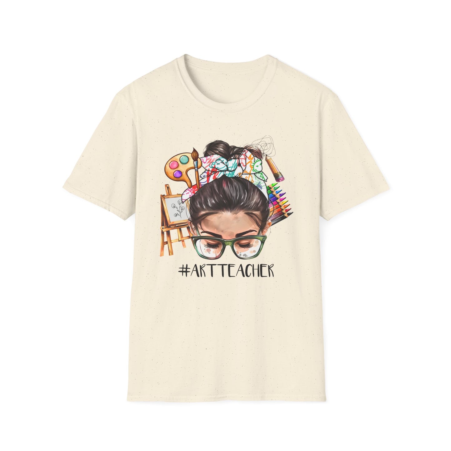 Art Teacher Messy Bun T-Shirt