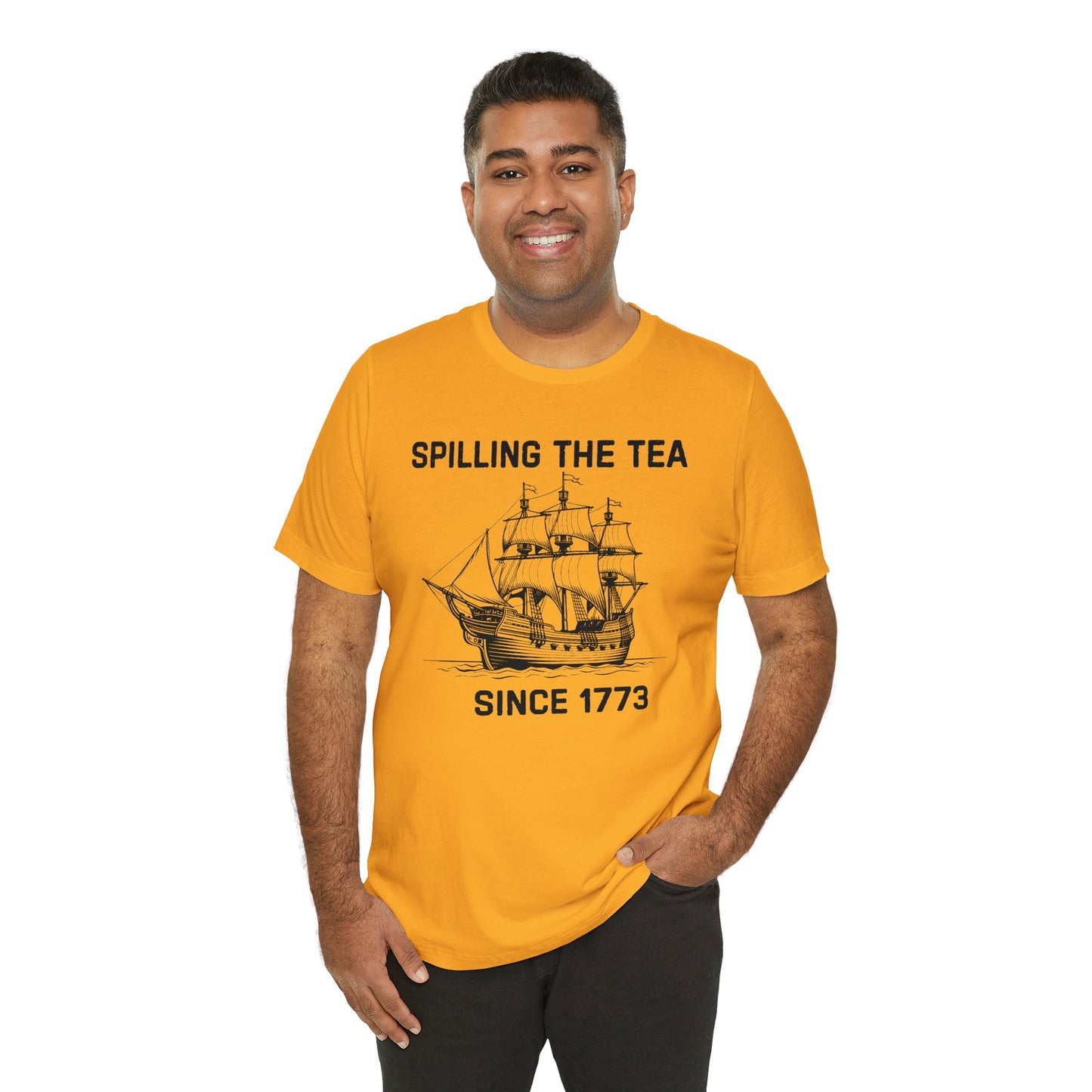 Spilling The Tea Black Font T-Shirt