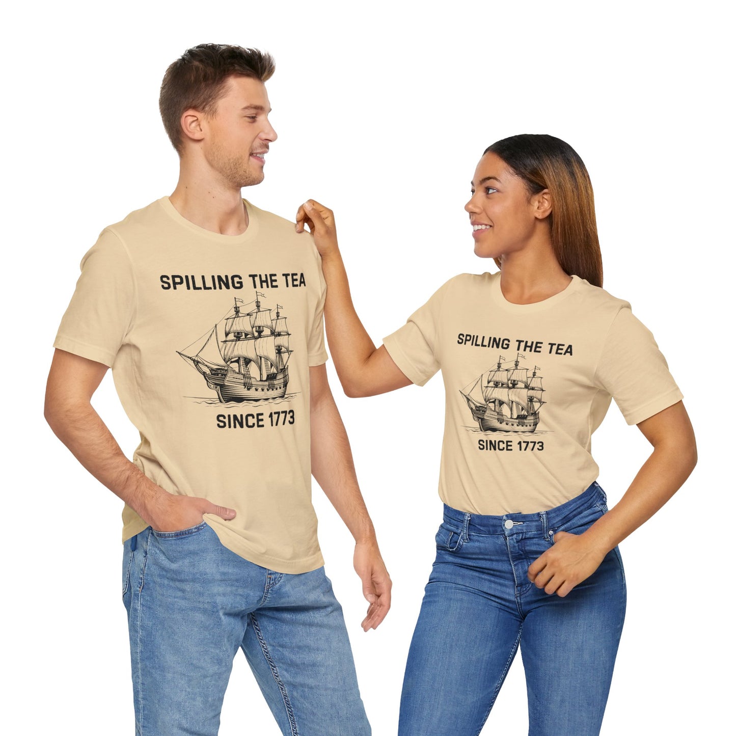 Spilling The Tea Black Font T-Shirt