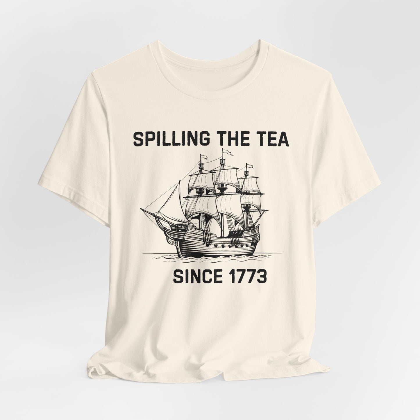 Spilling The Tea Black Font T-Shirt