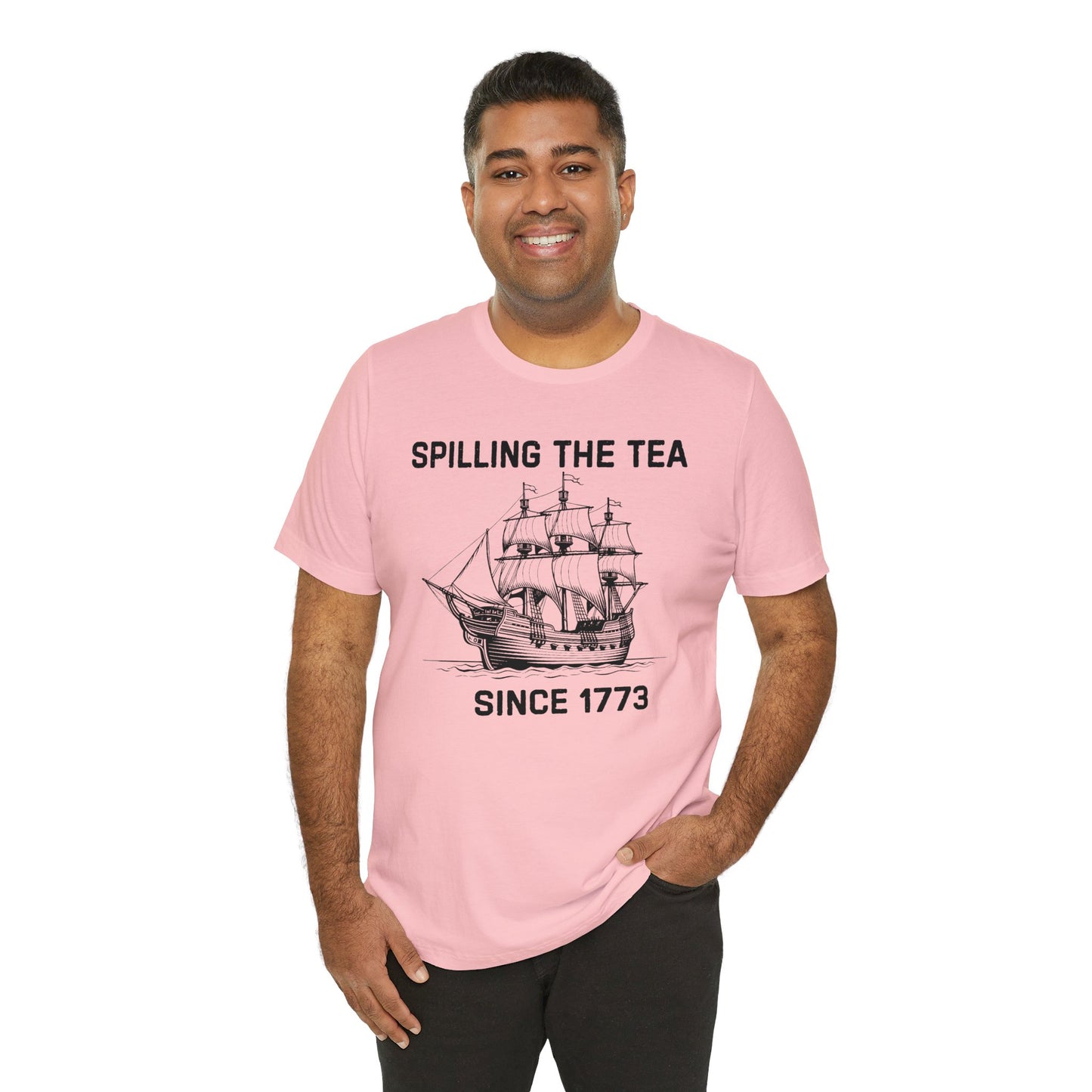 Spilling The Tea Black Font T-Shirt