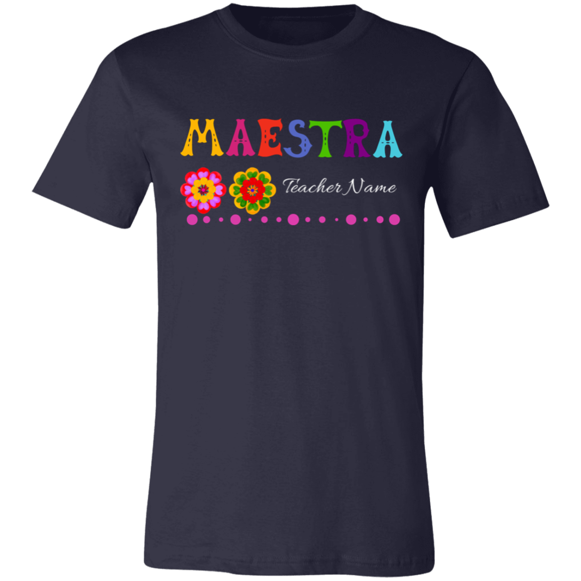 Personalized Maestra Flower Dots T-Shirt