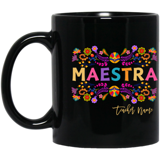 Personalized Maestra Bordado-Style Mug