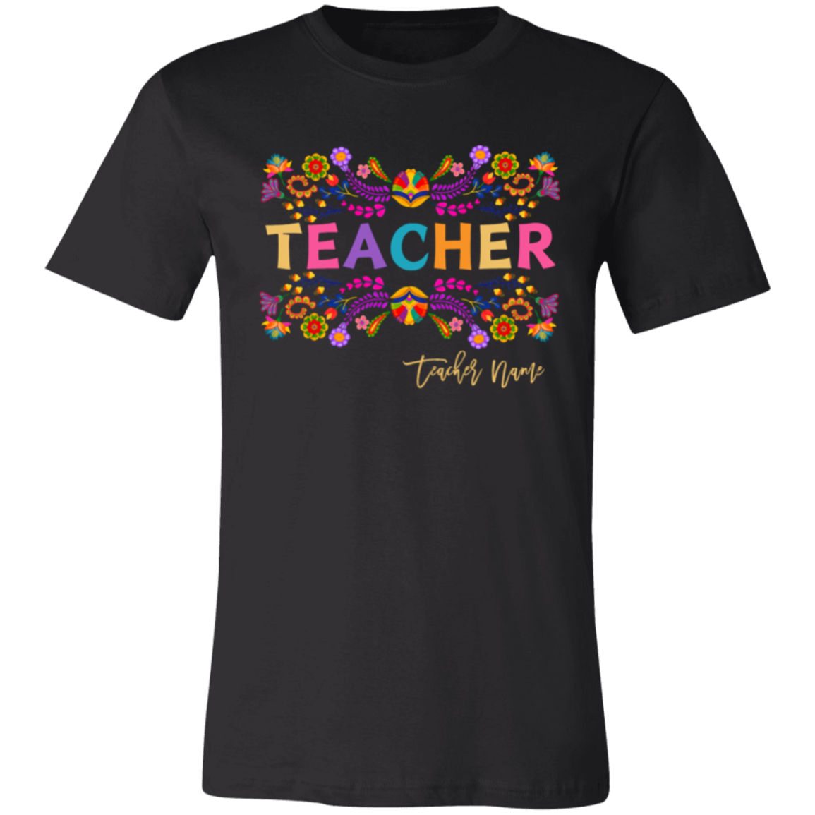 Personalized Teacher Bordado-Style T-Shirt