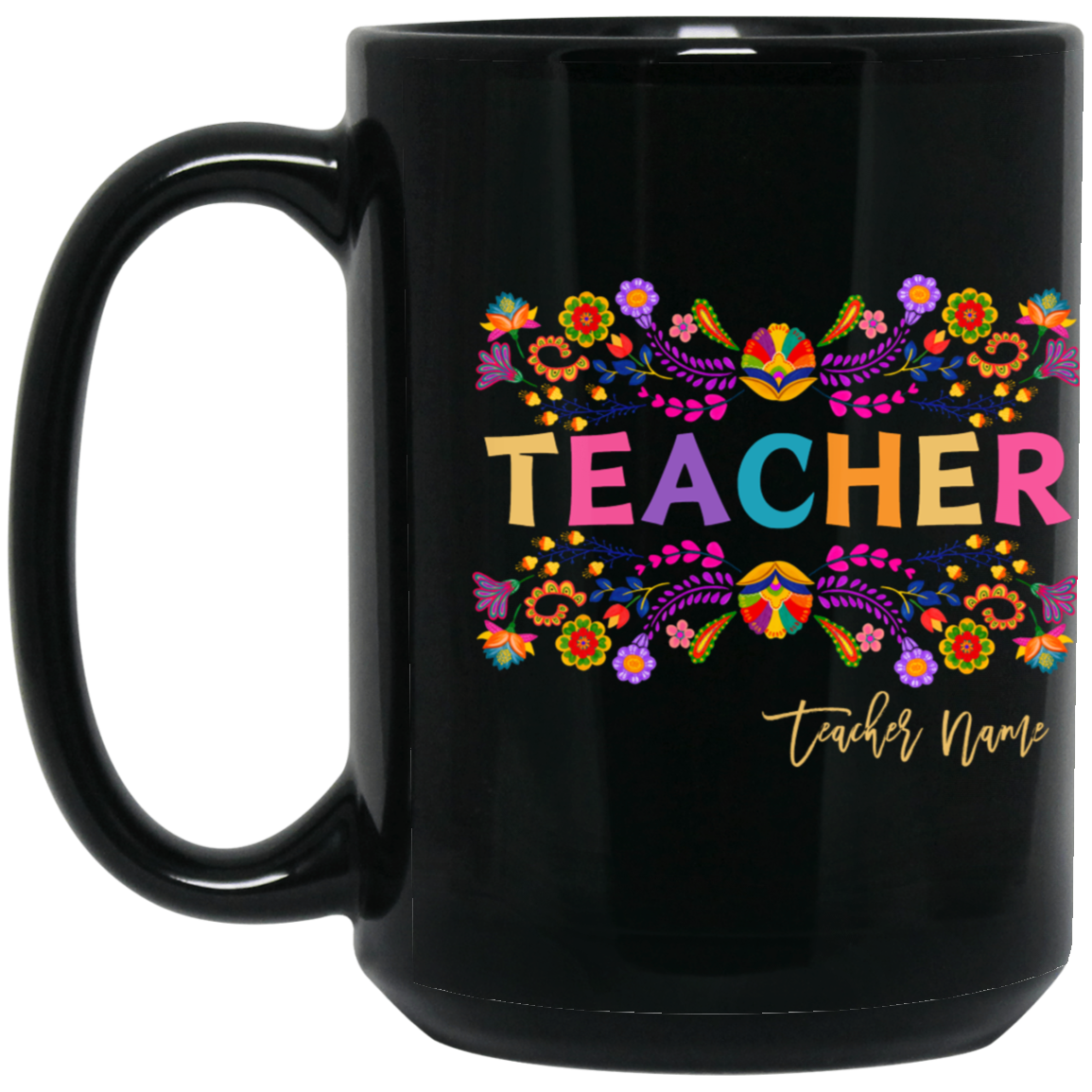 Personalized Teacher Bordado-Style Mug