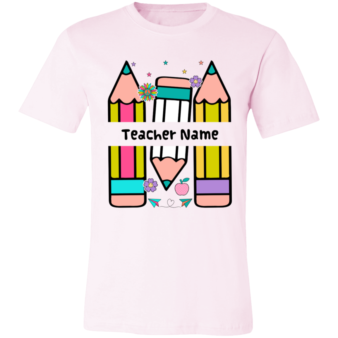 Personalized Pencil Teacher Name T-Shirt