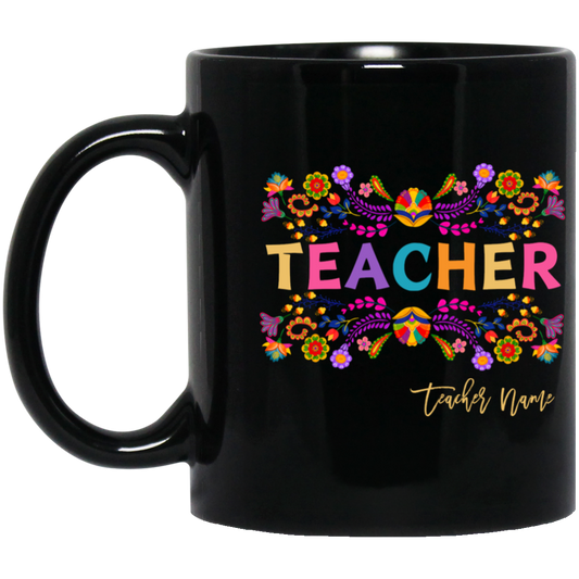 Personalized Teacher Bordado-Style Mug