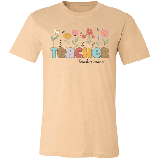 Personalized Teacher Flowers T-Shirt